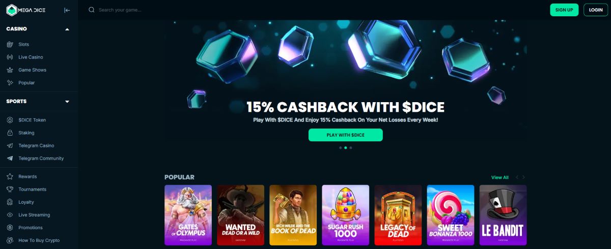 Mega Dice – Magyar online casino 200%-os bónusszal 1 BTC-ig, 50 ingyen pörgetéssel
